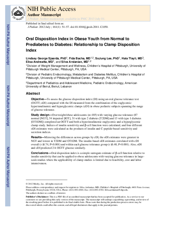 (PDF) Faculty of 1000 evaluation for Oral disposition index in obese ...
