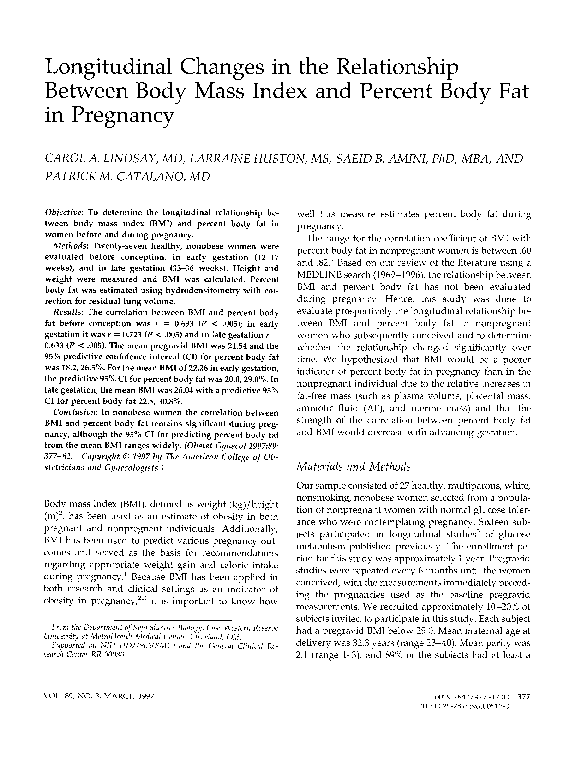 (PDF) Longitudinal changes in the relationship between body mass index ...