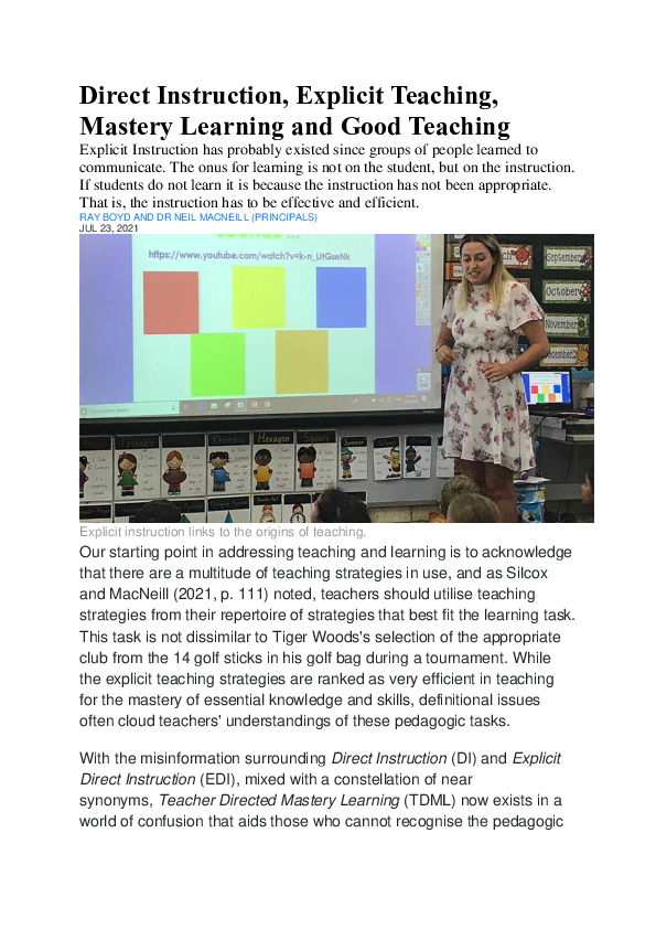 Pdf Direct Instruction Explicit Teaching Mastery Learning And Good Teaching Pdf Direct Instruction Explicit Teaching Mastery Learning And Good Teaching