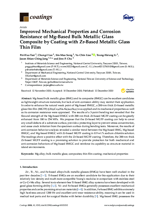(PDF) Improved Mechanical Properties and Corrosion Resistance of Mg ...