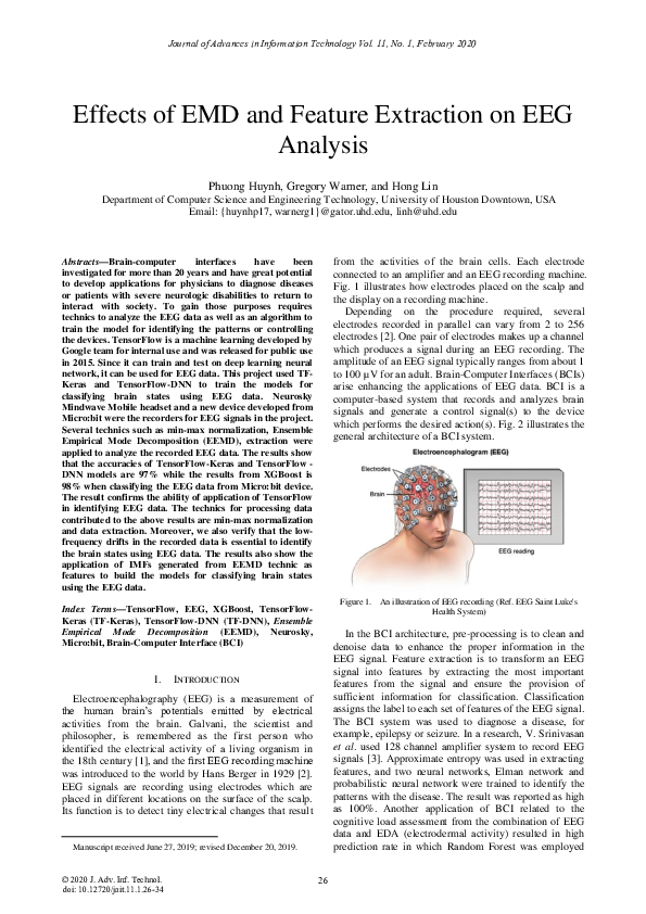 (PDF) Effects of EMD and Feature Extraction on EEG Analysis