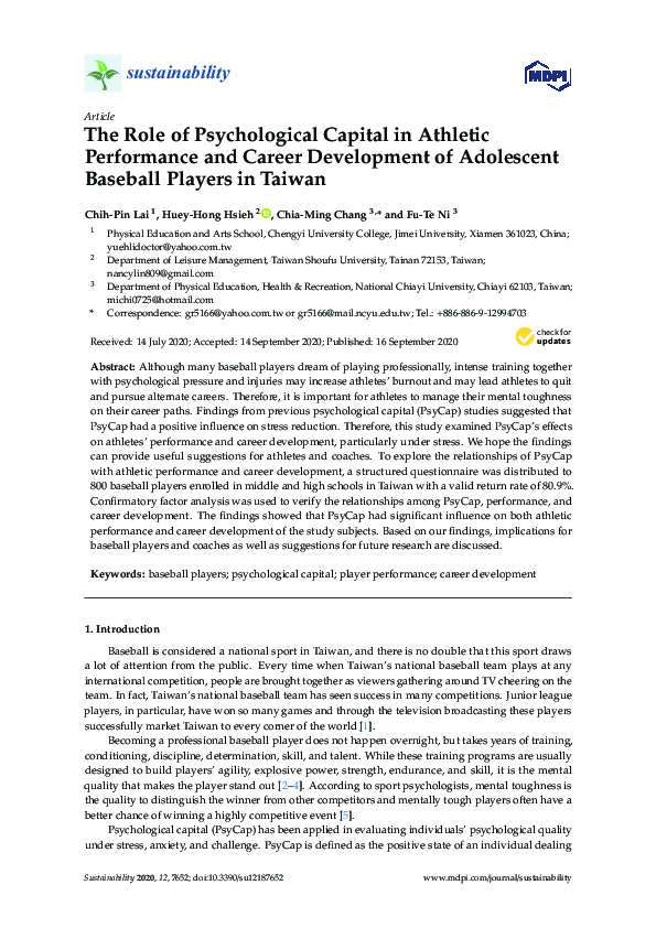 (PDF) The Role of Psychological Capital in Athletic Performance and ...