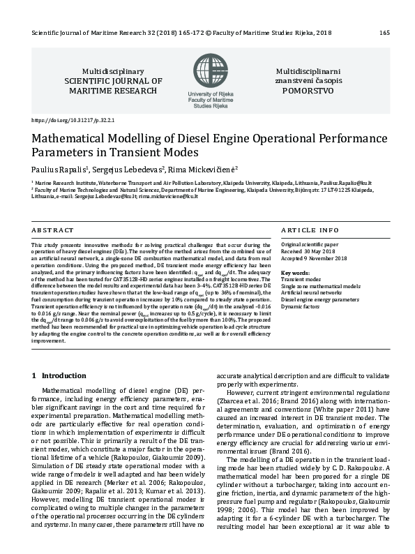 (PDF) Mathematical Modelling of Diesel Engine Operational Performance ...