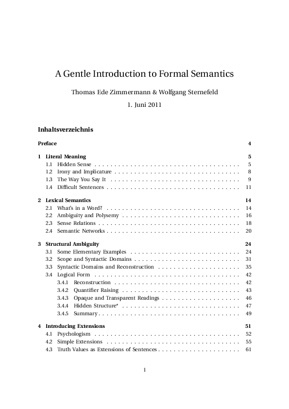 (PDF) A Gentle Introduction to Formal Semantics