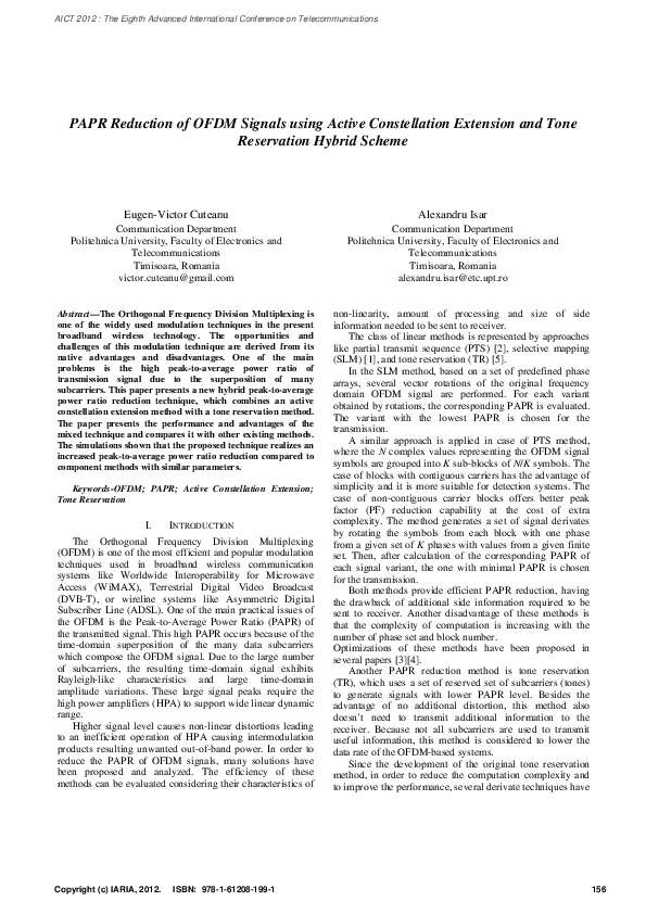 (PDF) PAPR Reduction of OFDM Signals using Active Constellation ...
