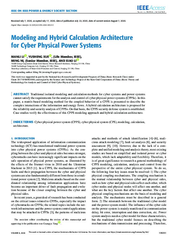 (PDF) Modeling and Hybrid Calculation Architecture for Cyber Physical ...