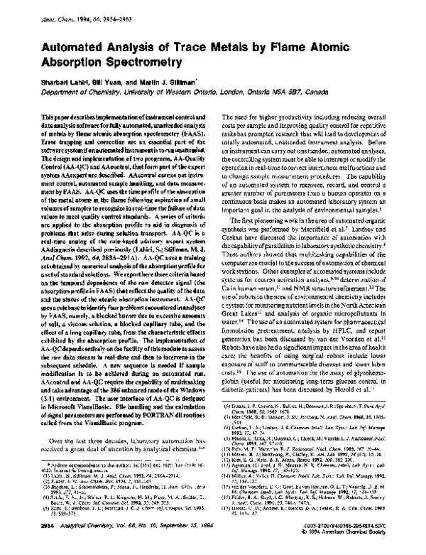 (PDF) Automated Analysis of Trace Metals by Flame Atomic Absorption ...
