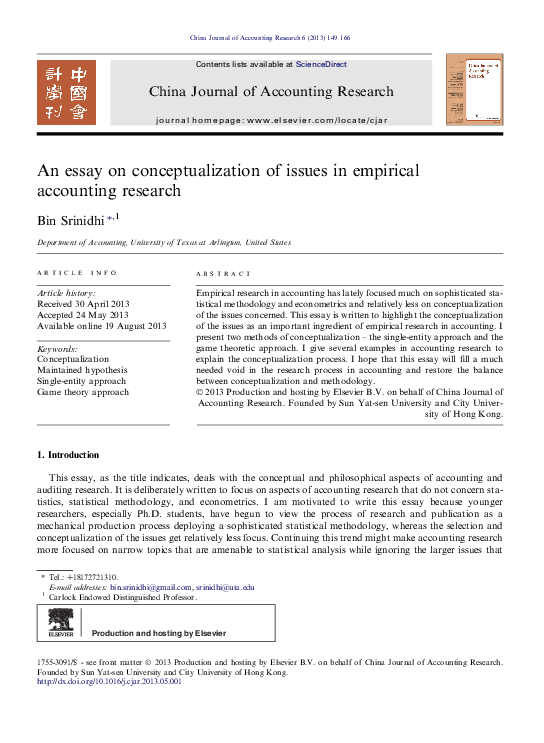 (PDF) An essay on conceptualization of issues in empirical accounting ...