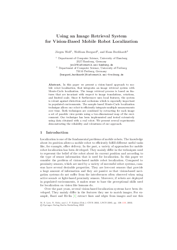 (PDF) Using an Image Retrieval System for Vision-Based Mobile Robot ...