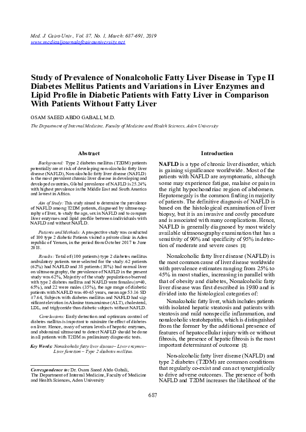 (PDF) Study of prevalence of nonalcoholic fatty liver disease (NAFLD ...