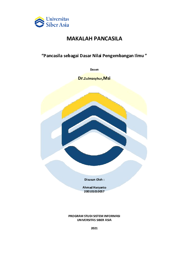 (PDF) Pancasila sebagai Dasar Nilai Pengembangan Ilmu