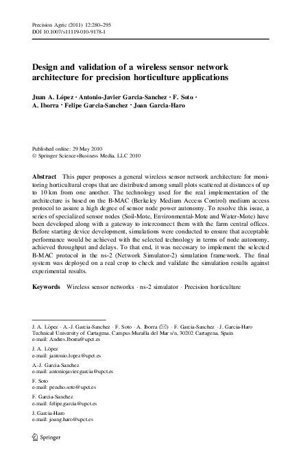 (PDF) Design and validation of a wireless sensor network architecture ...