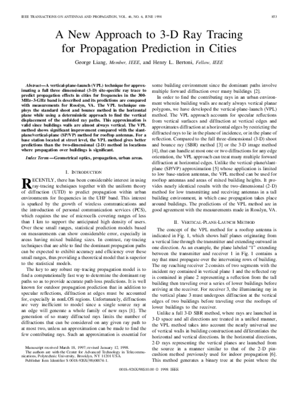 (PDF) A new approach to 3-D ray tracing for propagation prediction in ...