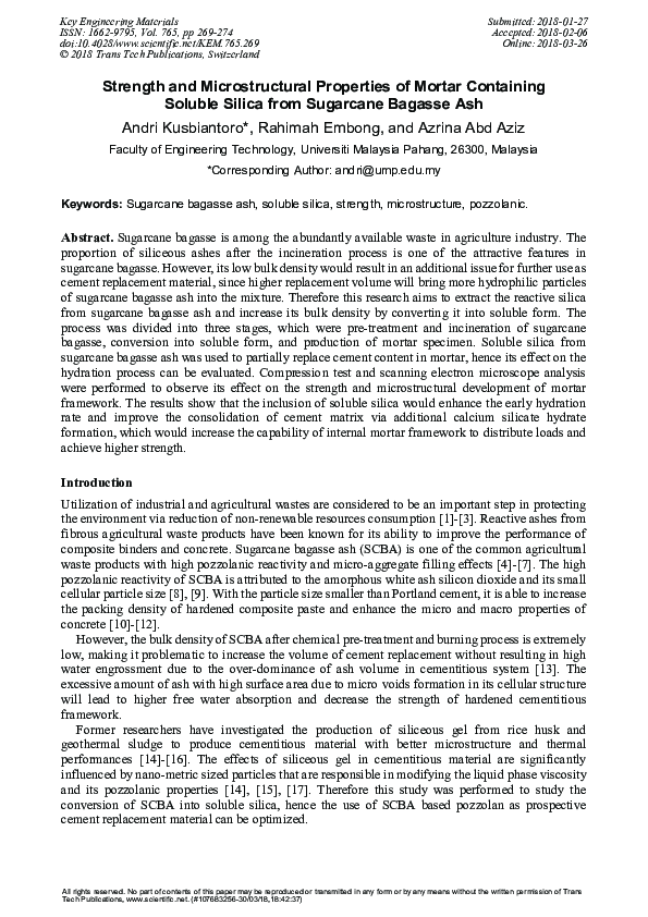 (PDF) Strength and Microstructural Properties of Mortar Containing ...