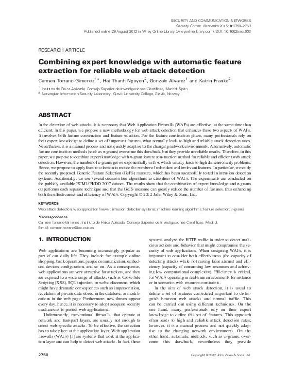 (PDF) Combining expert knowledge with automatic feature extraction for ...