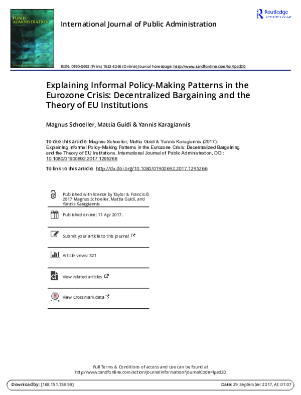 (PDF) Explaining Informal Policy-Making Patterns in the Eurozone Crisis ...