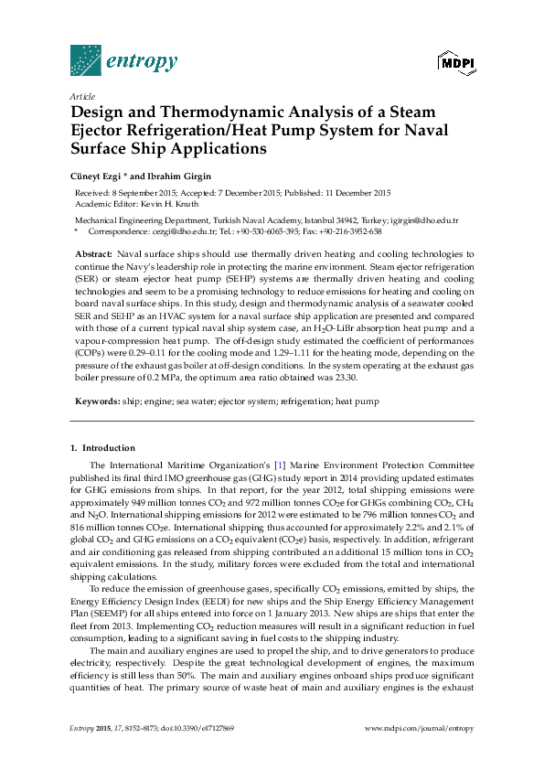 (PDF) Design and Thermodynamic Analysis of a Steam Ejector ...