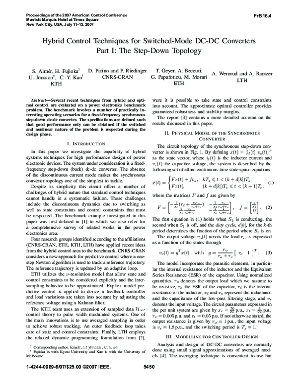 (PDF) Hybrid control techniques for switched-mode DC-DC converters Part ...