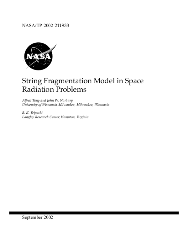 (PDF) String Fragmentation Model in Space Radiation Problems