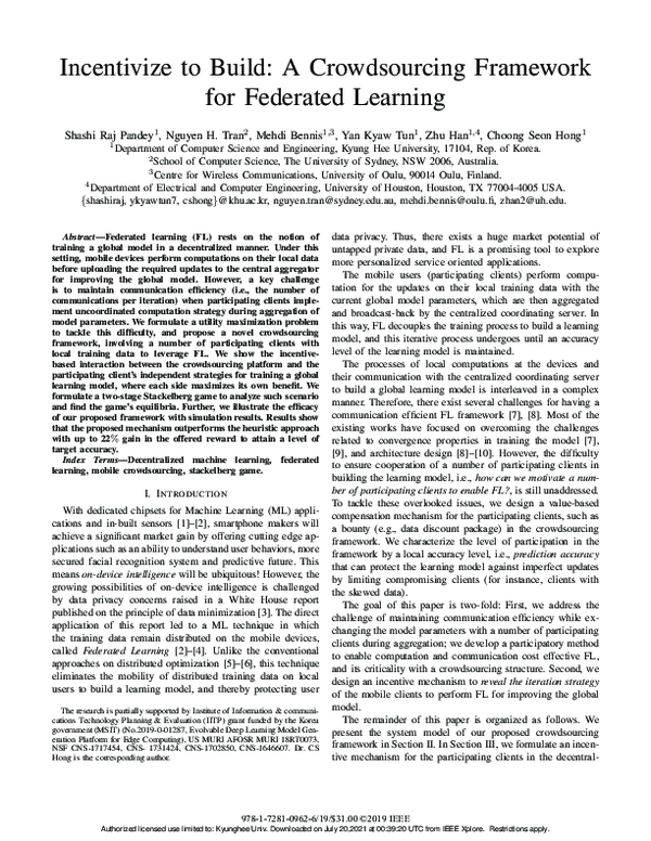 (PDF) Incentivize to Build: A Crowdsourcing Framework for Federated ...