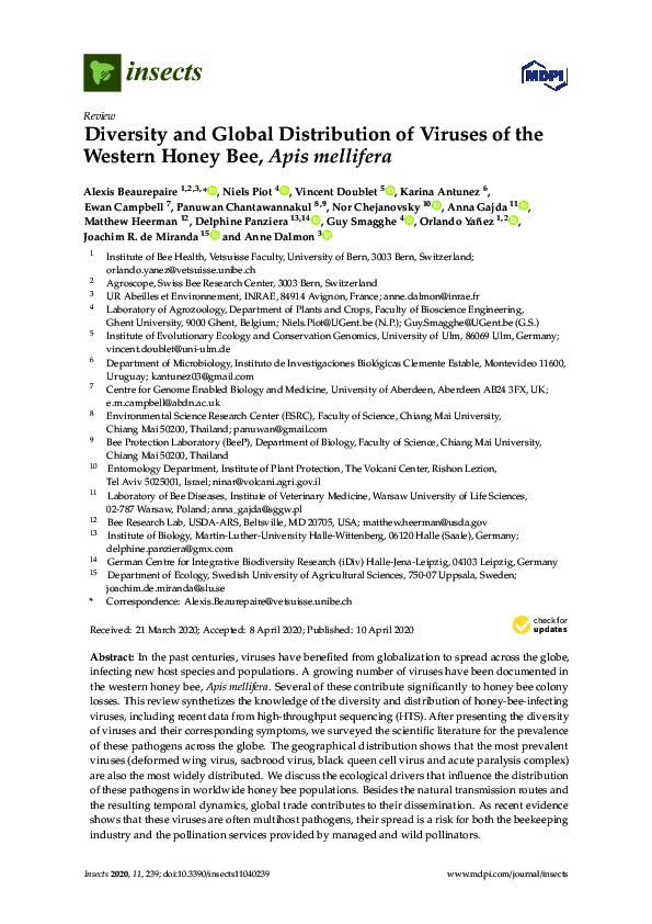 (PDF) Diversity and Global Distribution of Viruses of the Western Honey ...