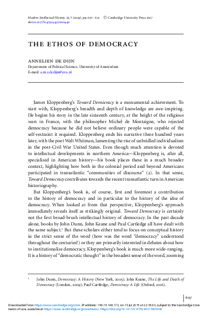 (PDF) The Ethos of Democracy