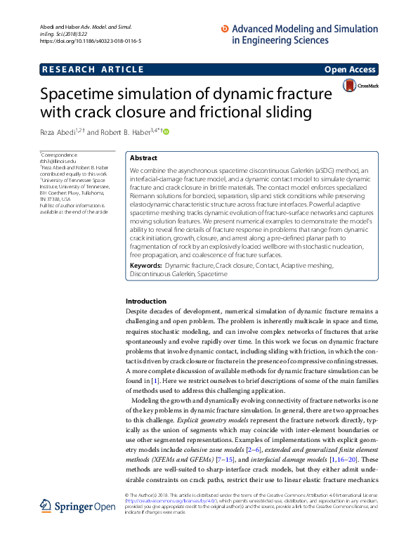 (PDF) Spacetime simulation of dynamic fracture with crack closure and ...