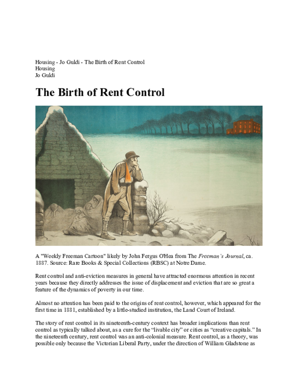 (PDF) The Birth of Rent Control