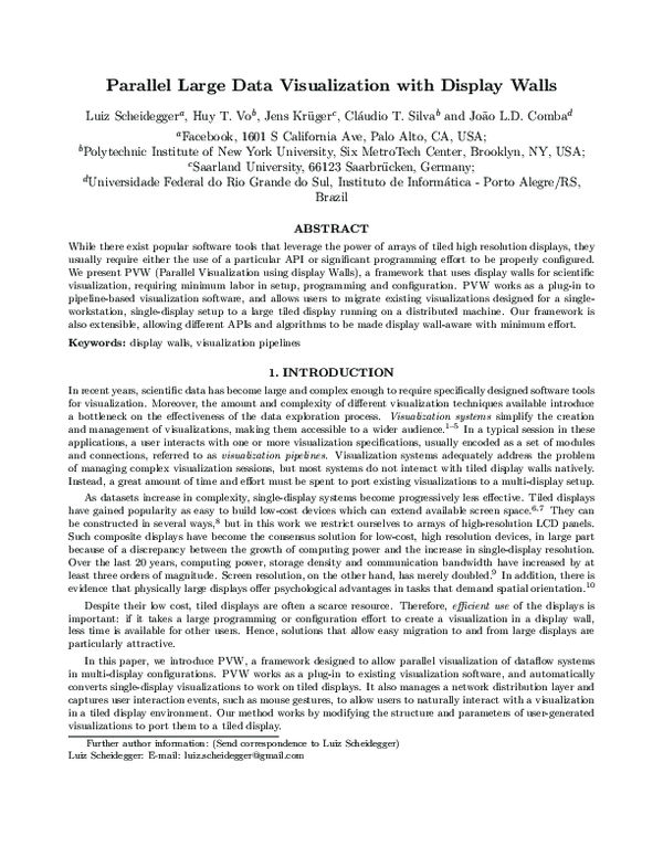 (PDF) Parallel large data visualization with display walls