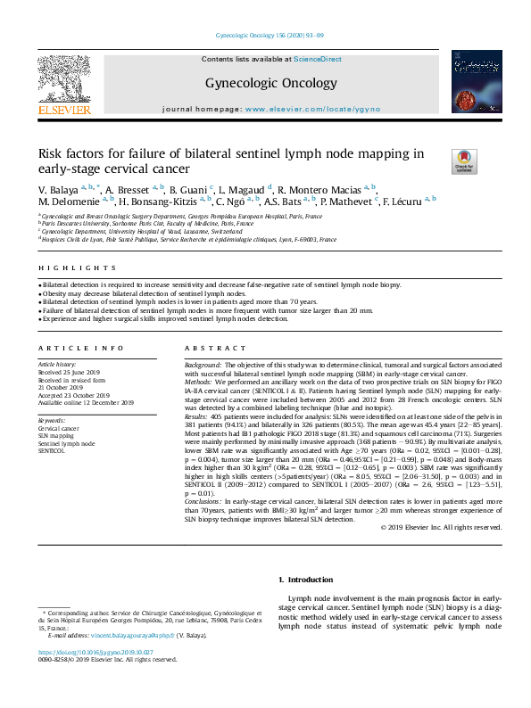(PDF) Risk factors for failure of bilateral sentinel lymph node mapping ...