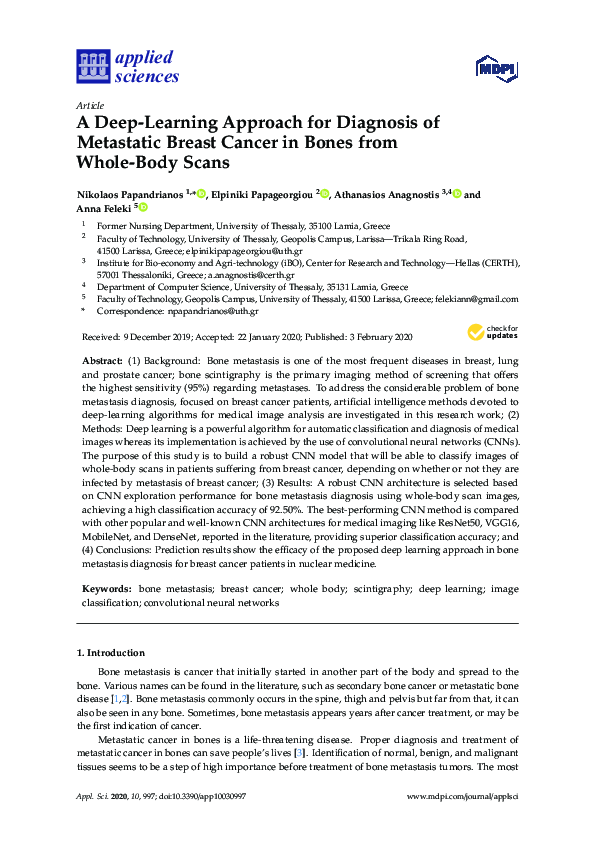 (PDF) A Deep-Learning Approach for Diagnosis of Metastatic Breast ...