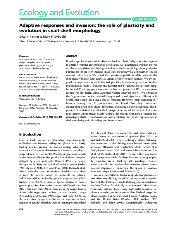 (PDF) Adaptive responses and invasion: the role of plasticity and ...
