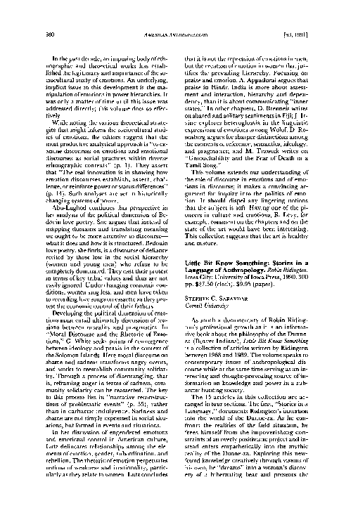 (PDF) Little Bit Know Something: Stories in a Language of Anthropology ...