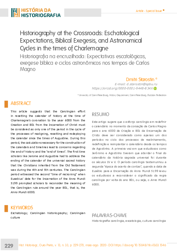 Historiography at the Crossroads