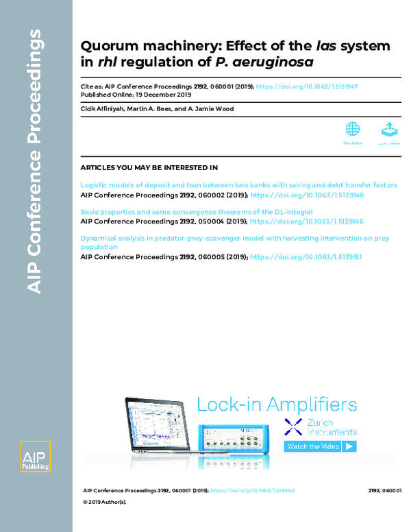 (PDF) Quorum machinery: Effect of the las system in rhl regulation of P ...