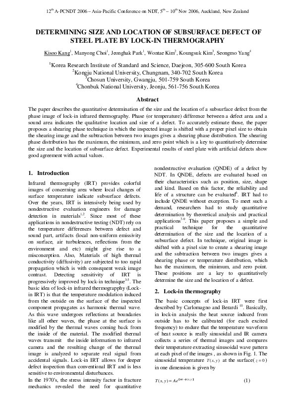 (PDF) Determining Size and Location of Subsurface Defect of Steel Plate ...