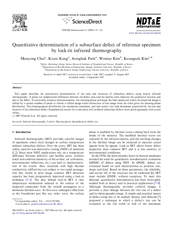 (PDF) Quantitative determination of a subsurface defect of reference ...
