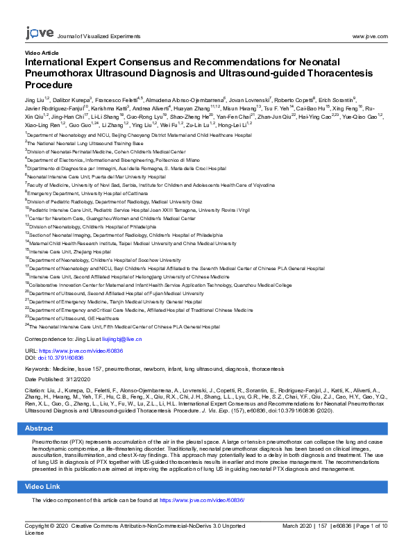 (PDF) International Expert Consensus and Recommendations for Neonatal ...