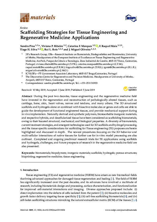 (PDF) Scaffolding Strategies for Tissue Engineering and Regenerative ...