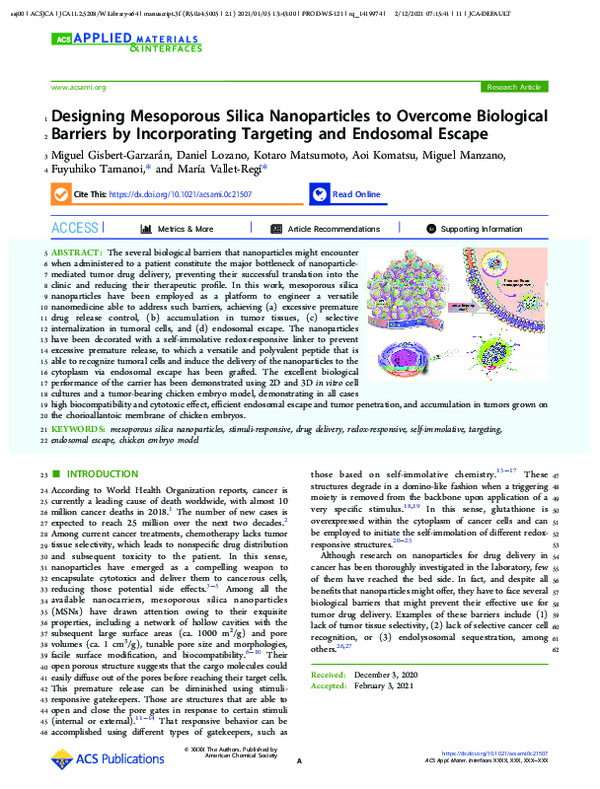 (PDF) Designing Mesoporous Silica Nanoparticles to Overcome Biological ...