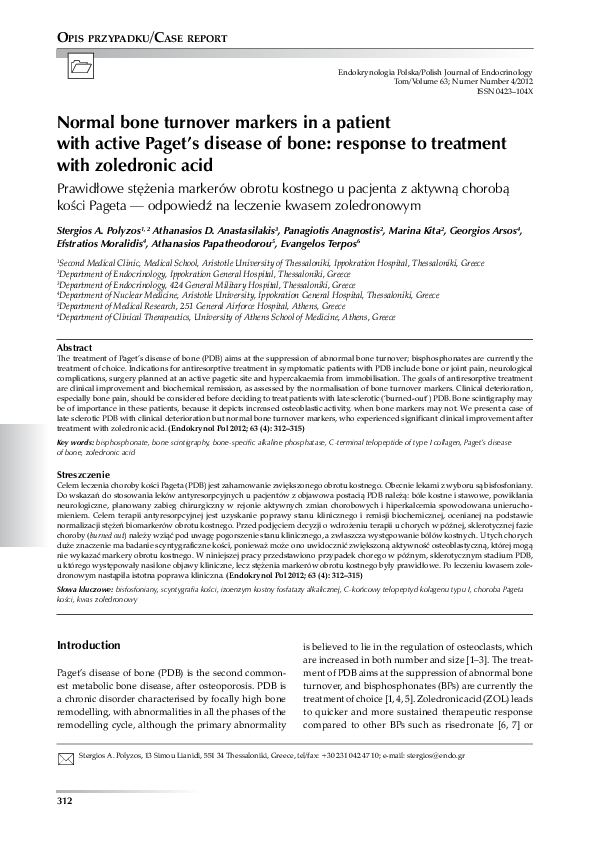 (PDF) Comparison of a Single Infusion of Zoledronic Acid with
