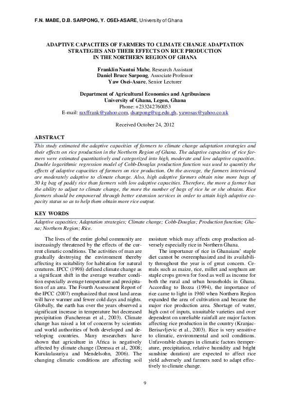 (PDF) Adaptive Capacities of Farmers to Climate Change Adaptation ...