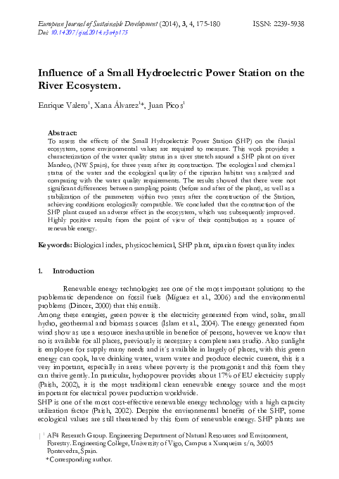 (PDF) Influence of a Small Hydroelectric Power Station on the River ...