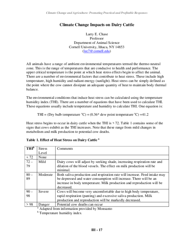 (PDF) Climate Change Impacts on Dairy Cattle
