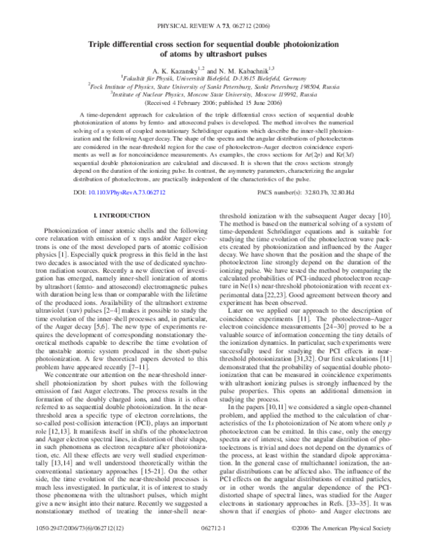 (PDF) Triple differential cross section for sequential double ...