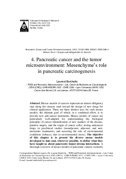(PDF) Editors: 4. Pancreatic cancer and the tumor microenvironment ...