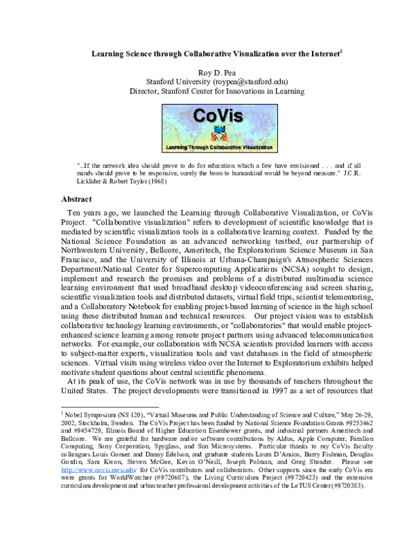 (PDF) Learning Science Through Collaborative Visualization Over the ...