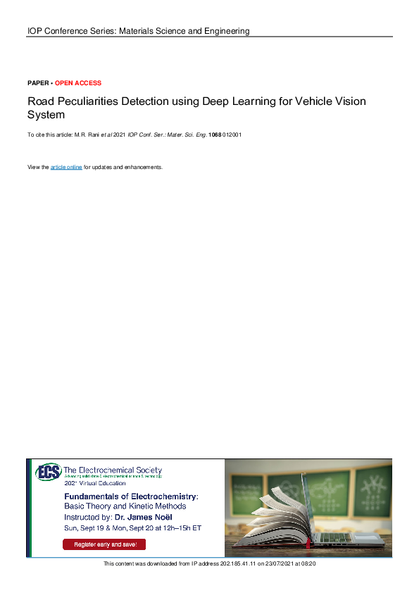 (PDF) Road Peculiarities Detection using Deep Learning for Vehicle ...