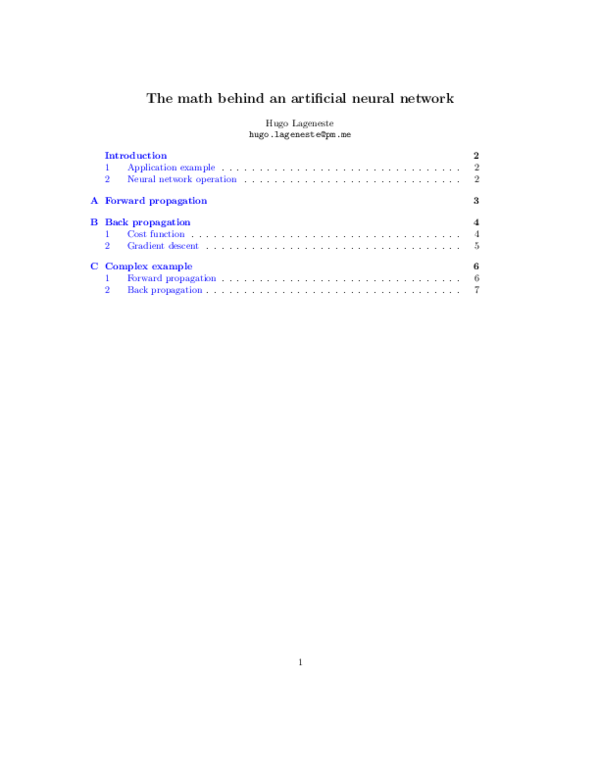(PDF) The math behind an artificial neural network