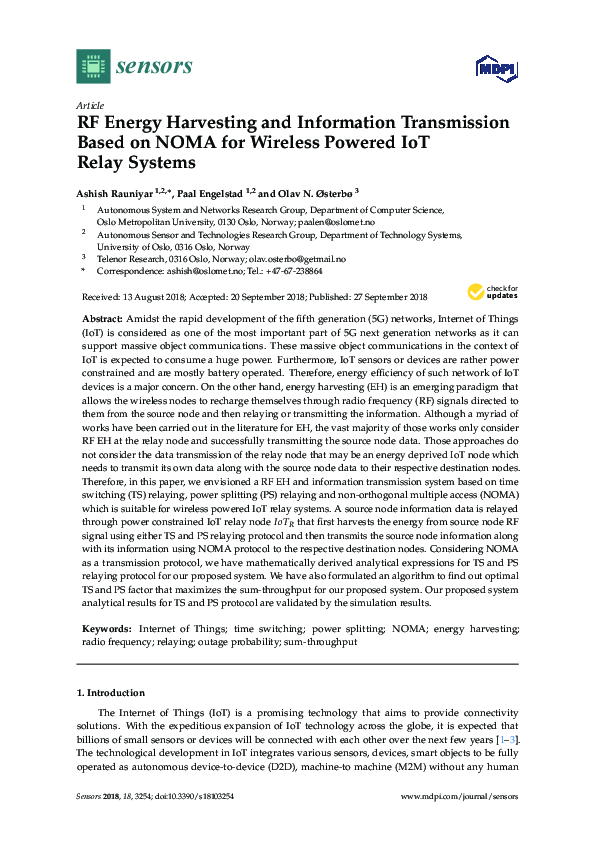(PDF) RF Energy Harvesting and Information Transmission Based on NOMA ...